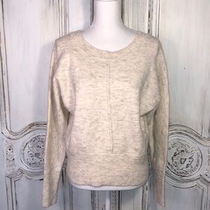 William Rast Scoop To Back V Neck Long Sleeve Semi Cropped Sweater Size Small